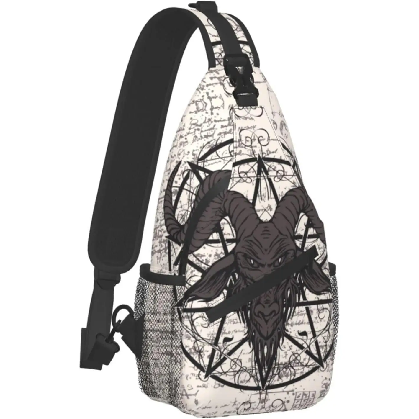 

Bass Thail Goat Skull Сумка через плечо Путешествия Пеший туризм Нагрудный рюкзак Рюкзак на плечо для женщин и мужчин Один размер