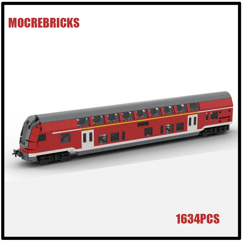 Regional Express Locomotives DBpza 782 Double Decker Carriage Train MOC Building Blocks Assembly Model Puzzle Kid's Bricks Toys