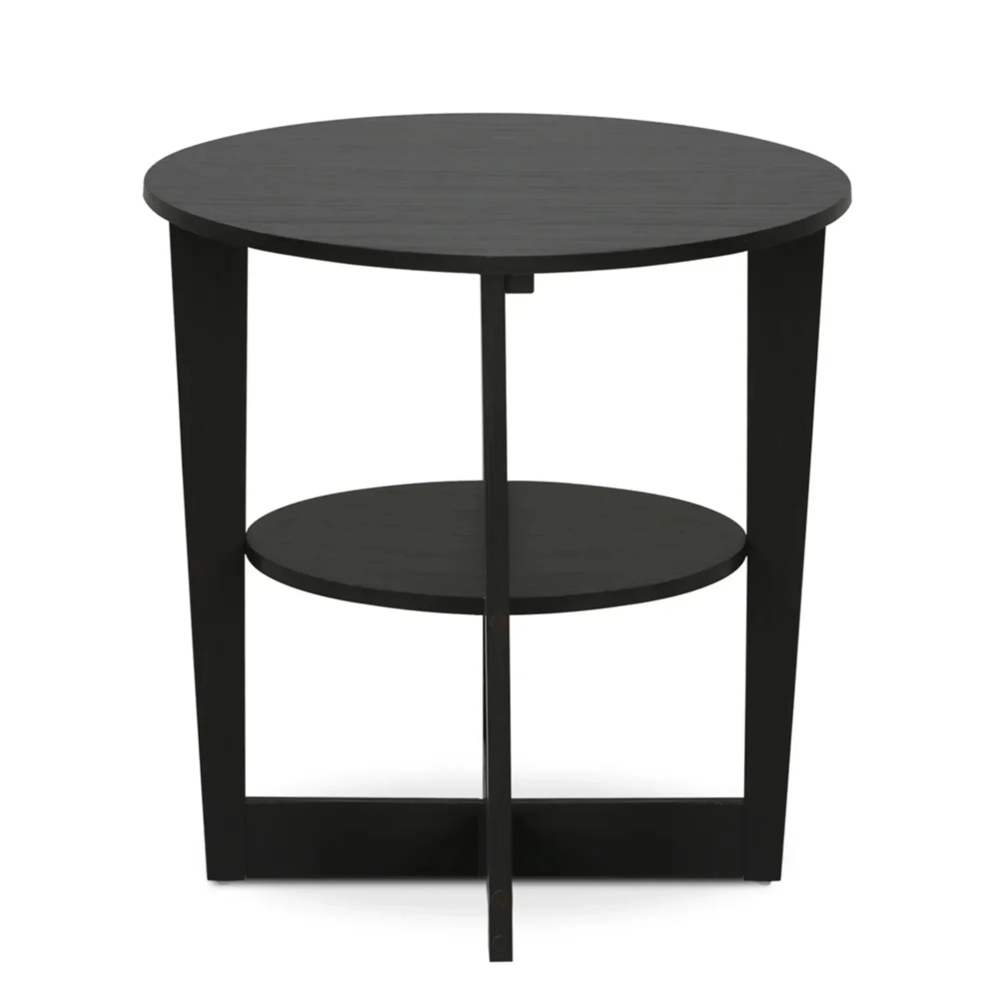 طاولة نهاية بيضاوية من خشب الجوز |   منضدة خشبية مدمجة هندسية مع رف تخزين للمساحات الصغيرة وغرفة المعيشة وغرفة النوم