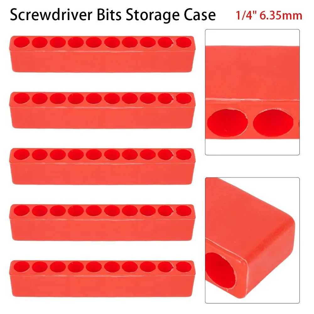 5/10Pcs 10 Holes Screwdriver Bit Box 1/4