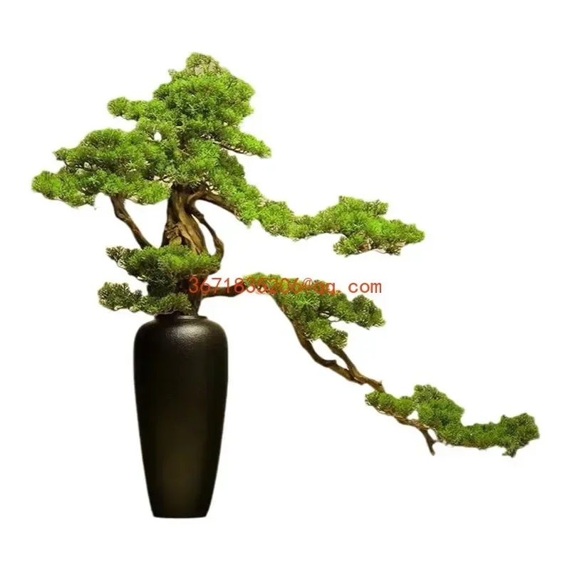 New Chinese-style simulated welcome pine ornament, living room, office, green plants, potted plants, vase landscaping