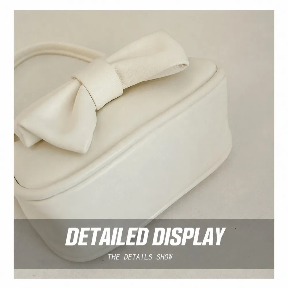 Fashion Multicolor Handbag Big Bowknot Comfortable Handle Mini Bag Zipper Closed Solid Color Tote Bag For Woman