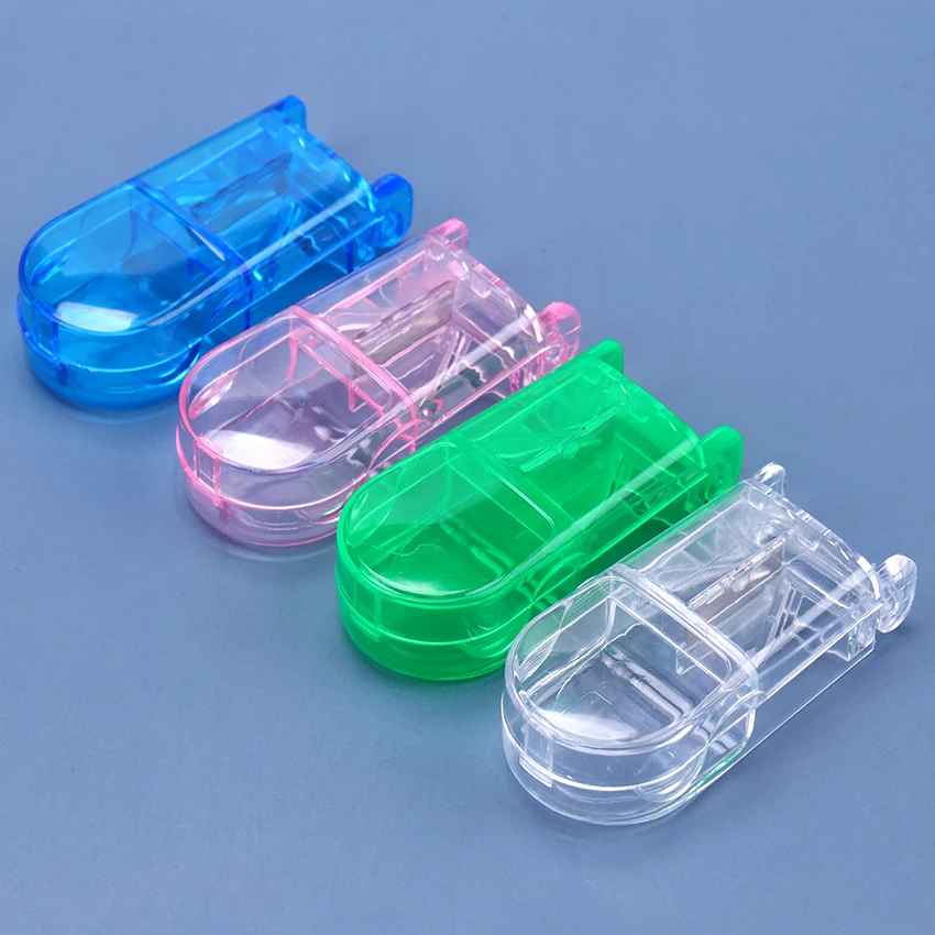 1PC Pill Cutter Box Portable Drug Box Tablet Cutter Splitter Medicine Pill Holder Pill Cutter Box