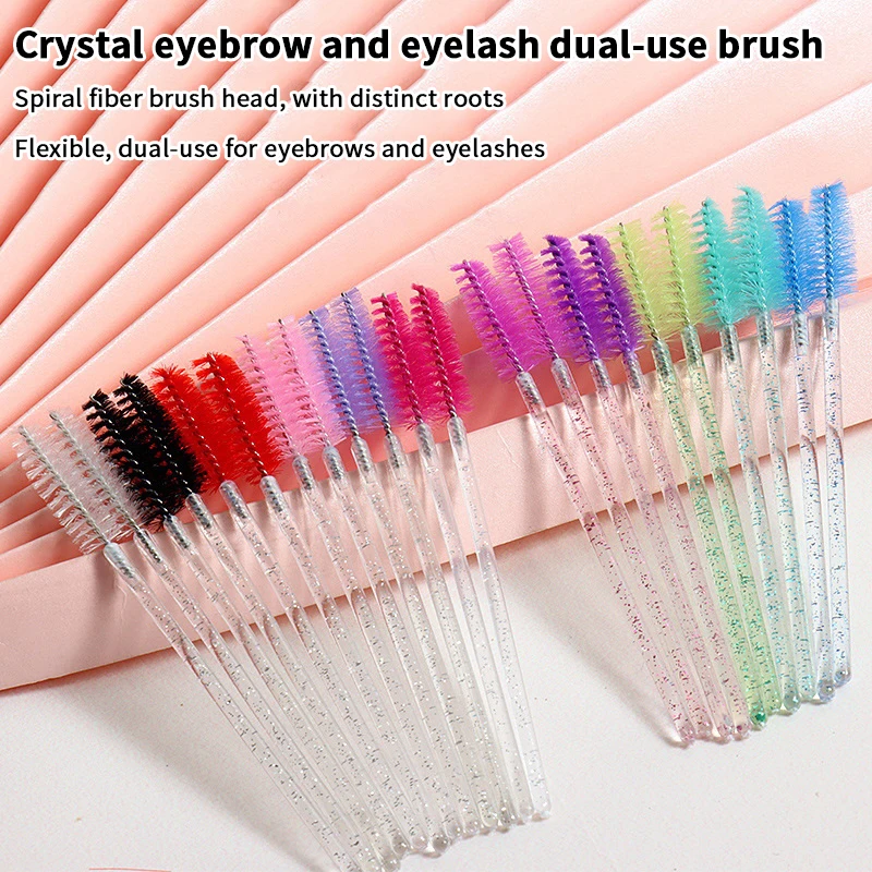 Maquillage professionnel outil de beauté jetable cristal cils brosse peigne 50/100 pièces Extension de cils Mascara baguettes