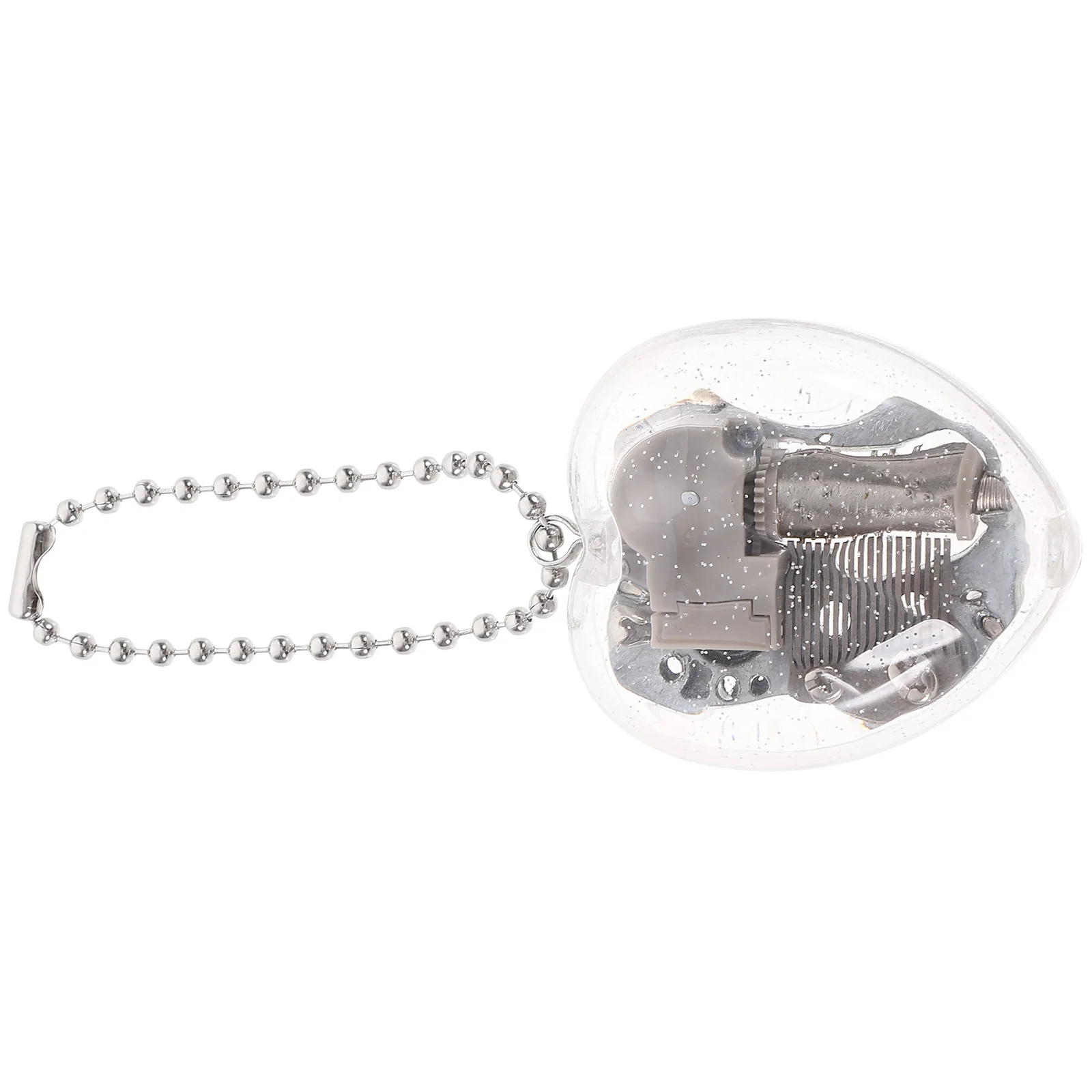 

Music Box Keychain Mini Music Box Pendant Heart Shaped Acrylic Keychains Transparent Gifts Children DIY Craft Birthday Present