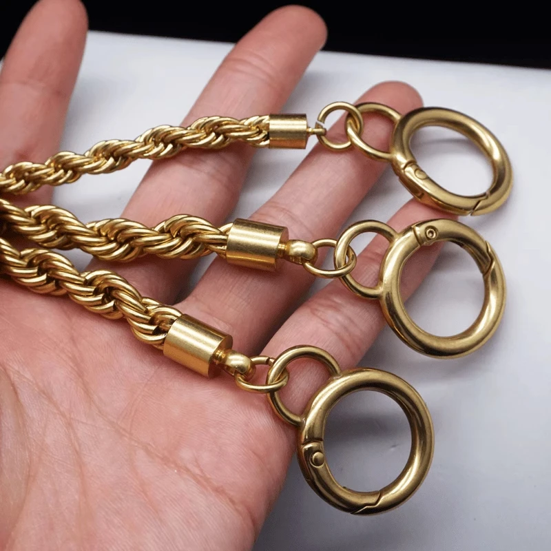 سلسلة كتف للنساء ، حزام حقيبة ، معدن ، مشبك حلقة ربيعية قابل للاستبدال ، لون ذهبي ، مقبض 8