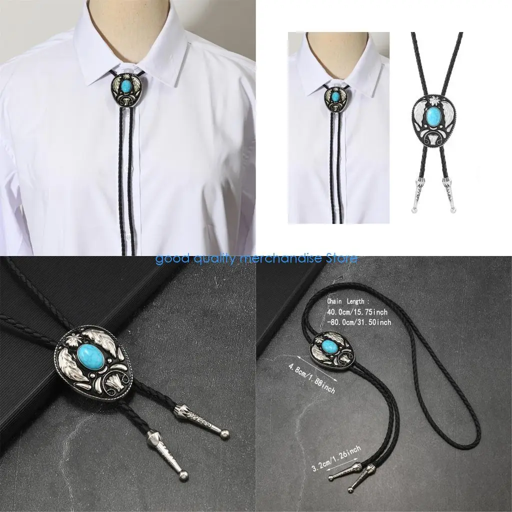 

Y5JD Цветочный галстук-боло Западный ковбойский галстук ожерелье мужской костюм аксессуар