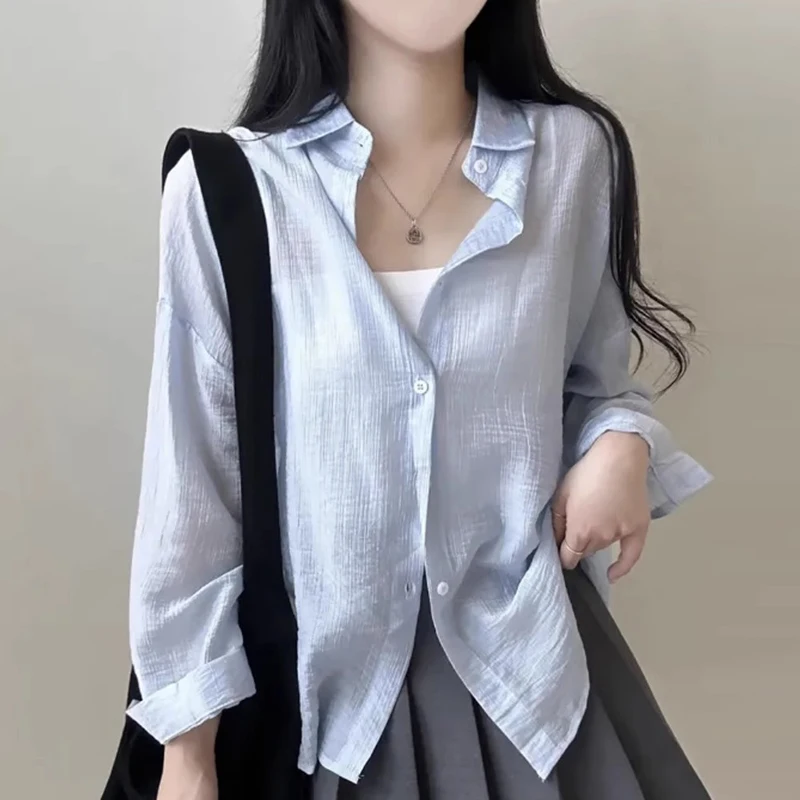 Chaqueta csera fina de manga larga hoada y e para mujer, Top versátil con cuello vuelto, ropa informal de negocio...