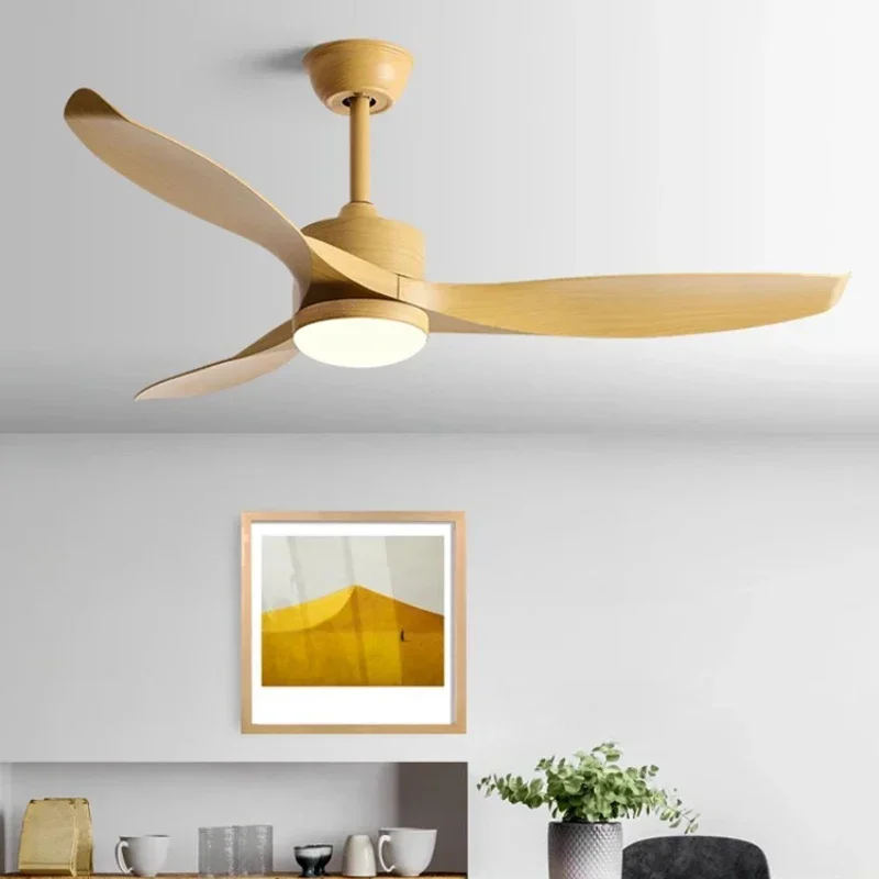 2024 Modern Simple 42 Inch 52 Inch Pure Copper DC 35W Motor Remote Control ABS Blade Led Ceiling Fan With 24W Light lamp