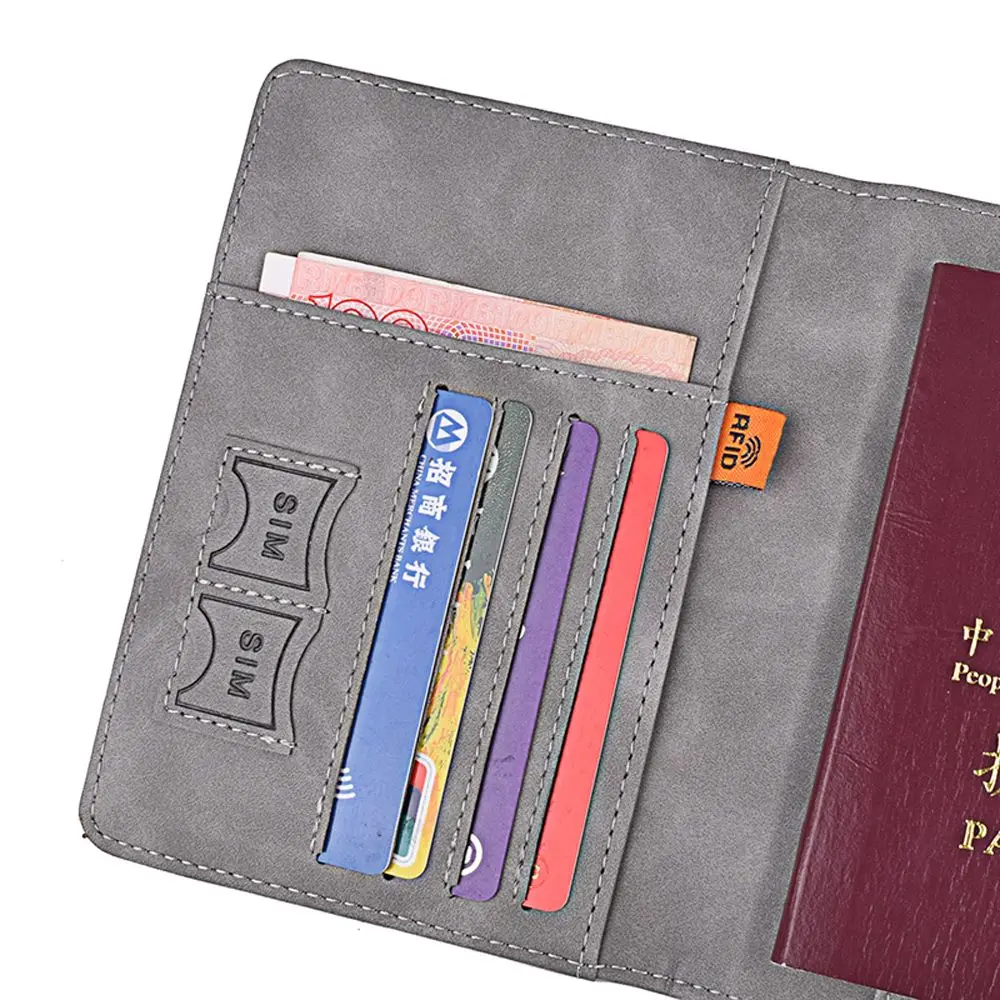 1 Pc PU Passport Book Coin Purse Storage Bag Vintage Wallet Document Organizer Case Multi-Function Outdoor Tools