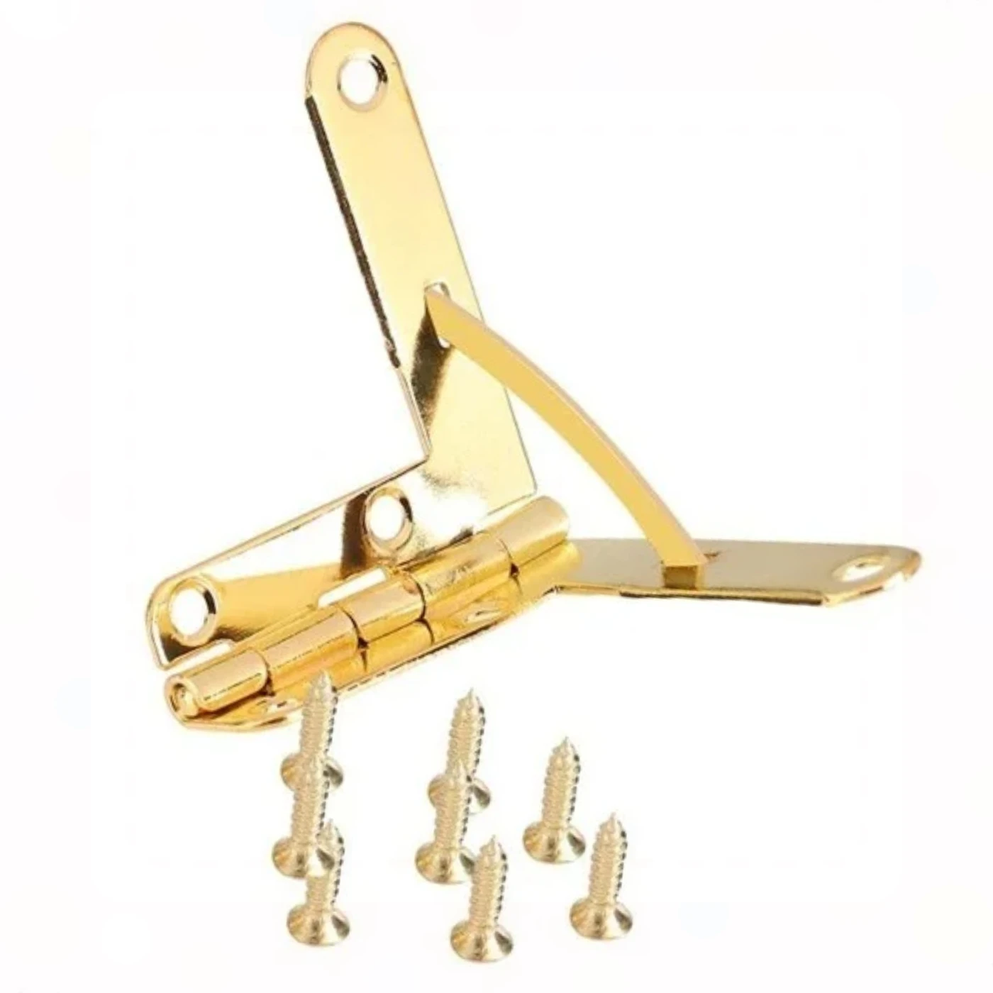 10pcs Gold Woodwork Hinge Antique Close Lift Up Stay Support Rod Hinges for Wooden Box Cabinet Door Decor Furniture Accessories