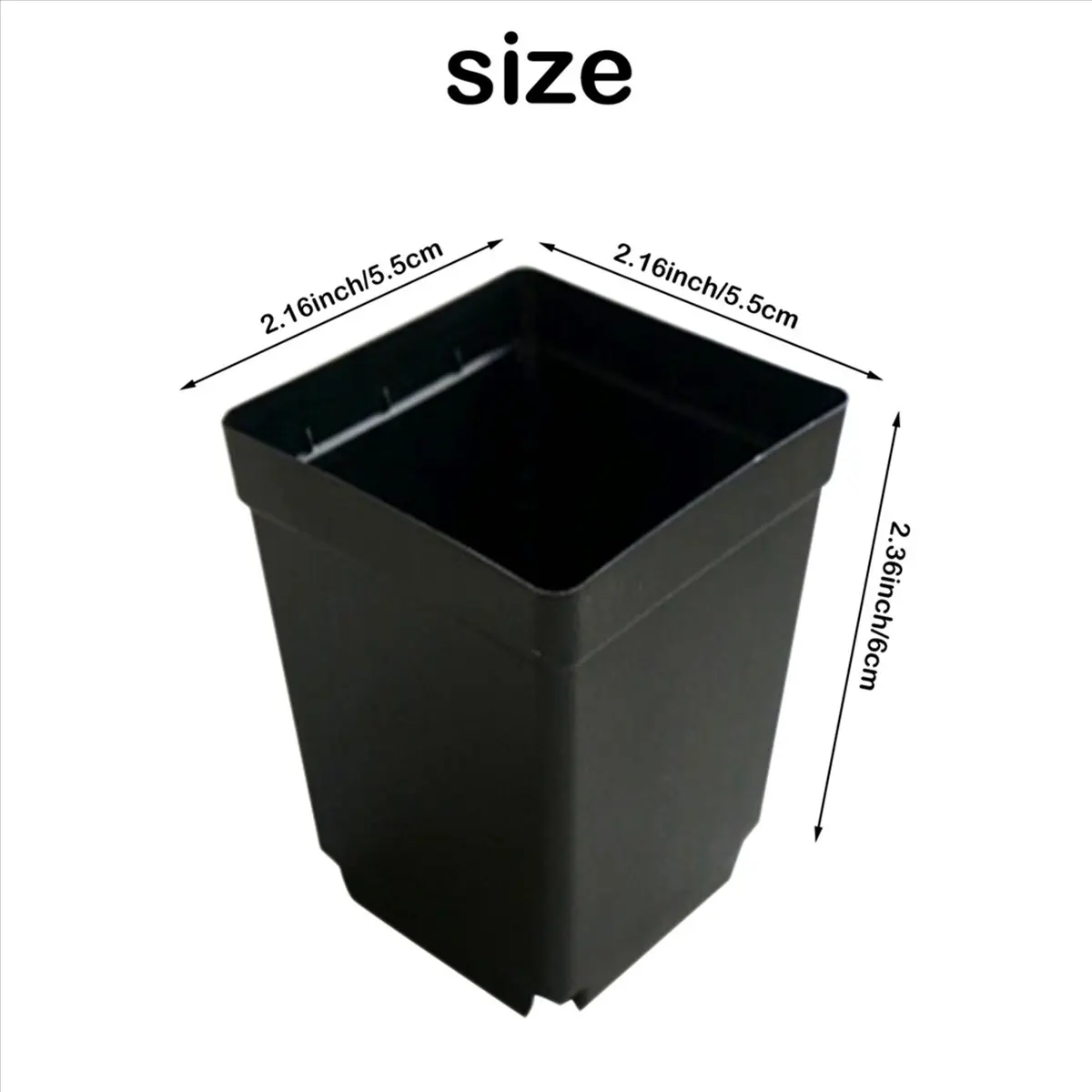 BAAE 200PCS Plant Disposable Flower Pot Small Black Square Cutting Seedling Plastic Square Pot