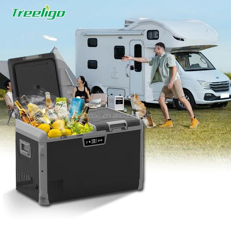 

Dual Temperaturezone Dual Control 12 Volt Car Refrigerator Portable Freezer 75L R Camping Truck Travel Rv Fridge For Outdoor