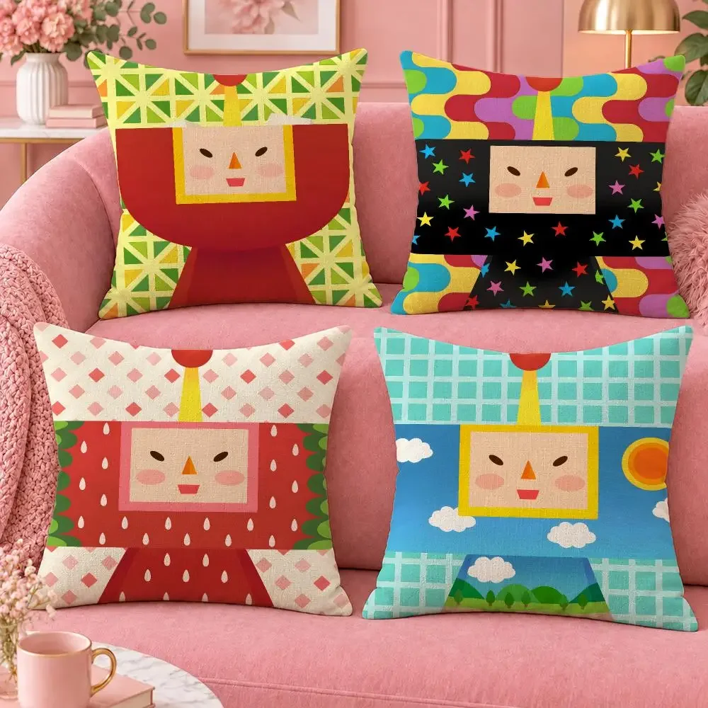 Quirky Rolling Katamari Damacy Cushion Cover Cute Cartoon Throw Pillow Cover Soft Plush Cushion Cover Sofa Bedroom Home Decor