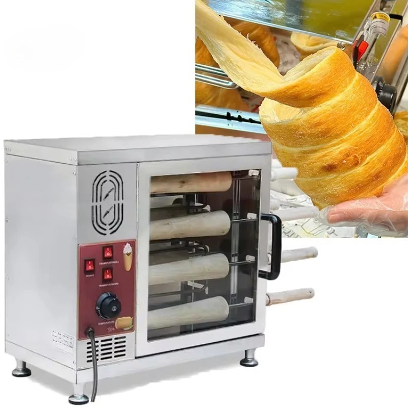Commercial Donut Cone Machine Chimney 8Pc Cake Oven Machine Stainless Steel Bread Roll Ice Cream Machine