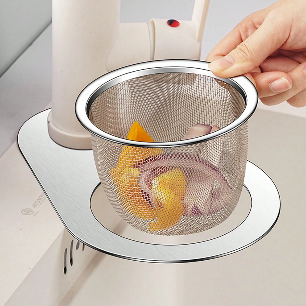 Stainless Steel Kitchen Sink Filter Screen With Detachable Handle Vegetable Sink Dry Wet Separation Drainage Filter - Image 4