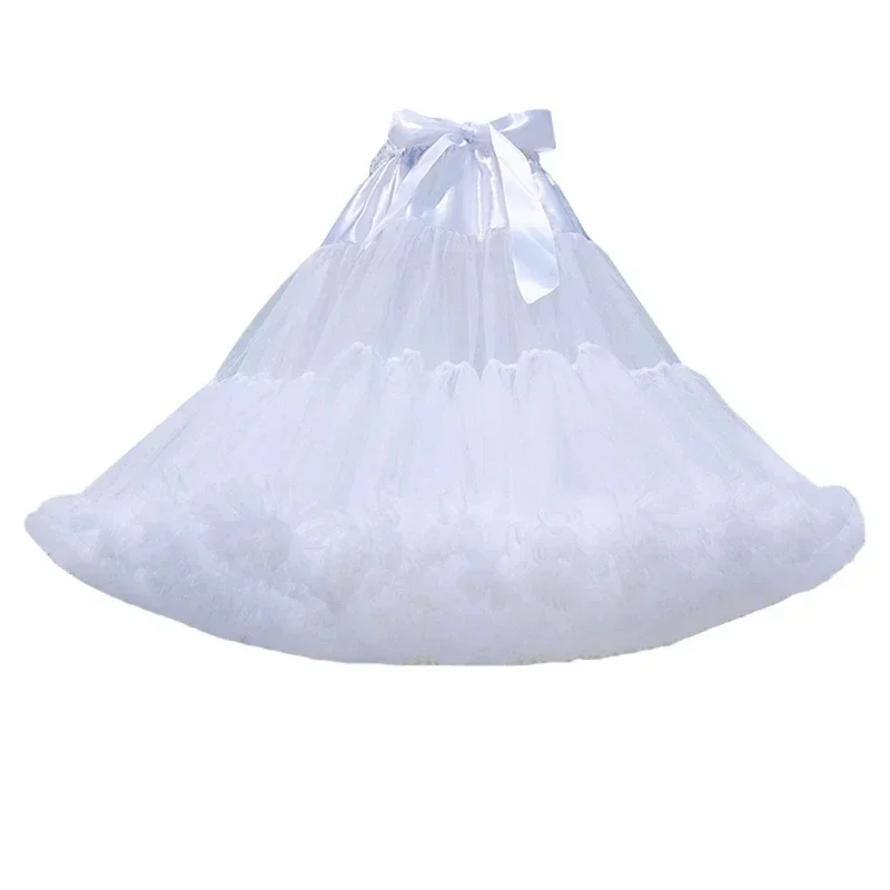 

Women Lolita Pompon Skirt Hoopless Petticoat Crinoline Dress Underskirt Slip Tutu Wedding Ball Gown Wedding Accessories