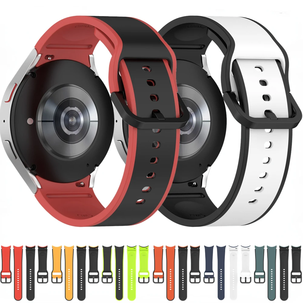 

Sport Silicone Strap for Samsung Galaxy Watch 7 FE 6 5 4 44mm 40mm/6 Classic 47mm 43mm Watchband for Galaxy 5 Pro 45mm Bracelet