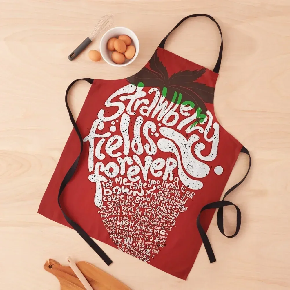 

Strawberry Fields FOREVER Apron Funny Women's Dresses Cleaning Products For Home Apron