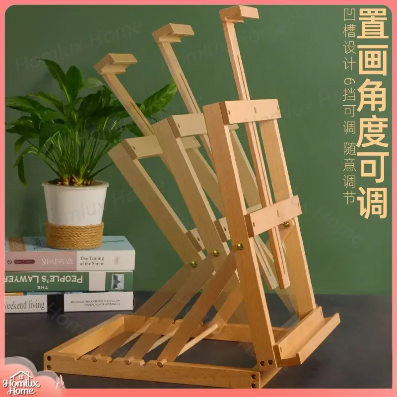 Foldable Desktop Easel Stand for Oil Painting Sketching Art Students 4K Display Shelf Solid Wood Drawing Board Adjustable Art
