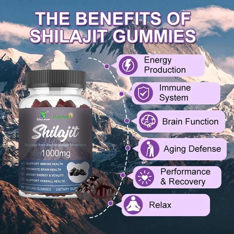 

1 bottle of Shilajit gummies promotes physical health and improves brain function