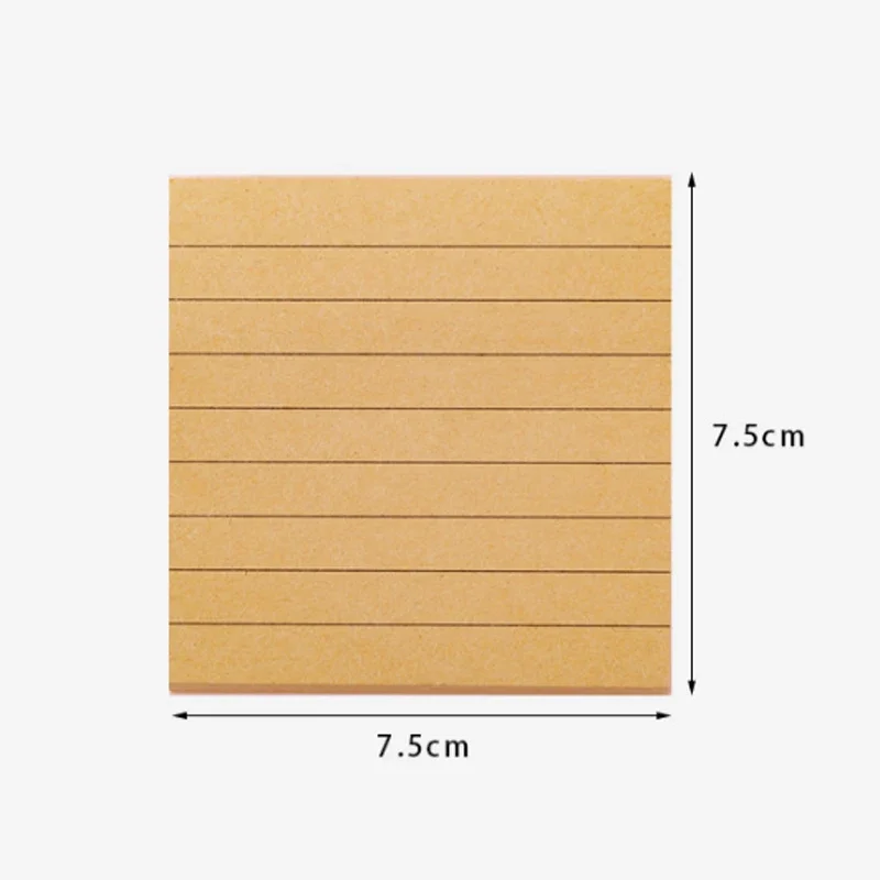 Em branco Horizontal Line Sticky Note Pad, Creative Student Message Notes, Can Paste Note Paper, N Times Paste, 6 opções, 80 pcs