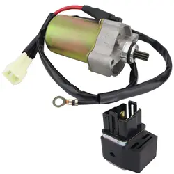 Starter Motor & Relay for Polaris Sportsman 90 07-16 Sportsman 110 16-23 Outlaw 90 07-16 Outlaw 110 16-23 0453478 0454952 19621