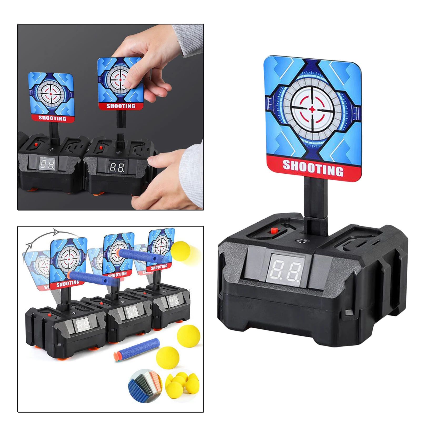 Electric Target Scoring Auto Reset Shooting Digital Target for Gel Ball Gun Nerf Toy Gun Accessories Indoor Shooting Counter