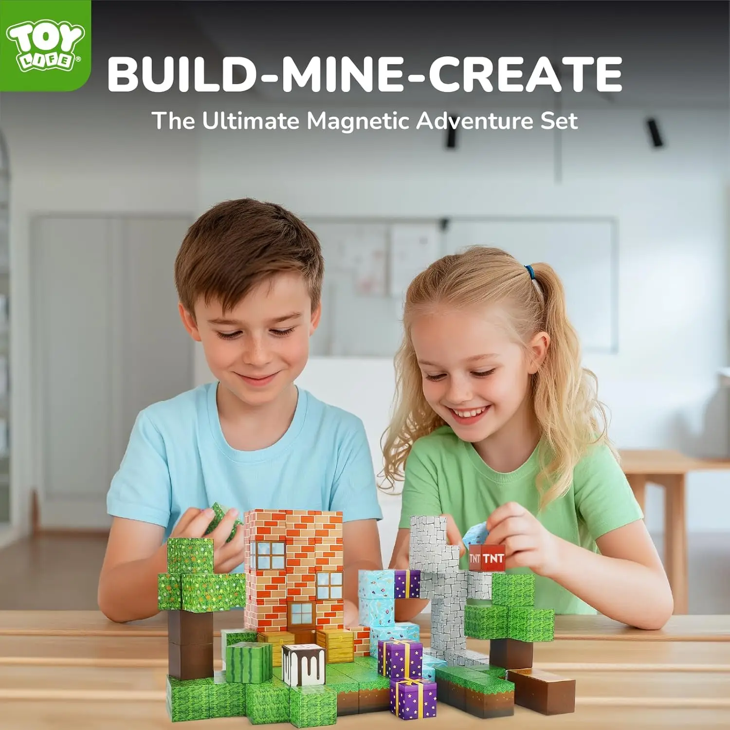Blocs de construction magnétiques Mine World, ensemble de cubes magnétiques pour garçons et filles de 3 ans et plus, modèle de style Pixel, plaque de Base, jouet STEM