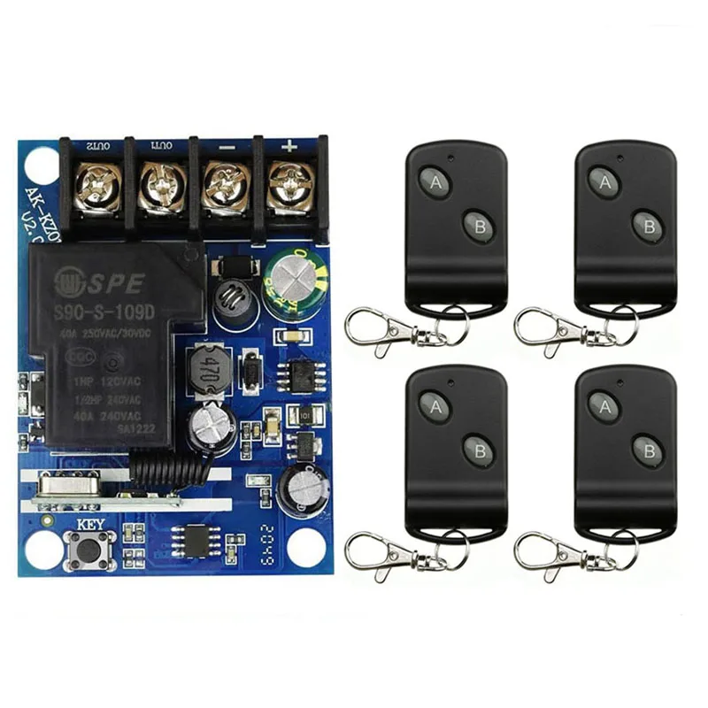 433 MHz DC12-48V 30A Remote Control Switch Water Pump Factory Motor LED Remote Control Transmitter for Electric Appliance On/Off