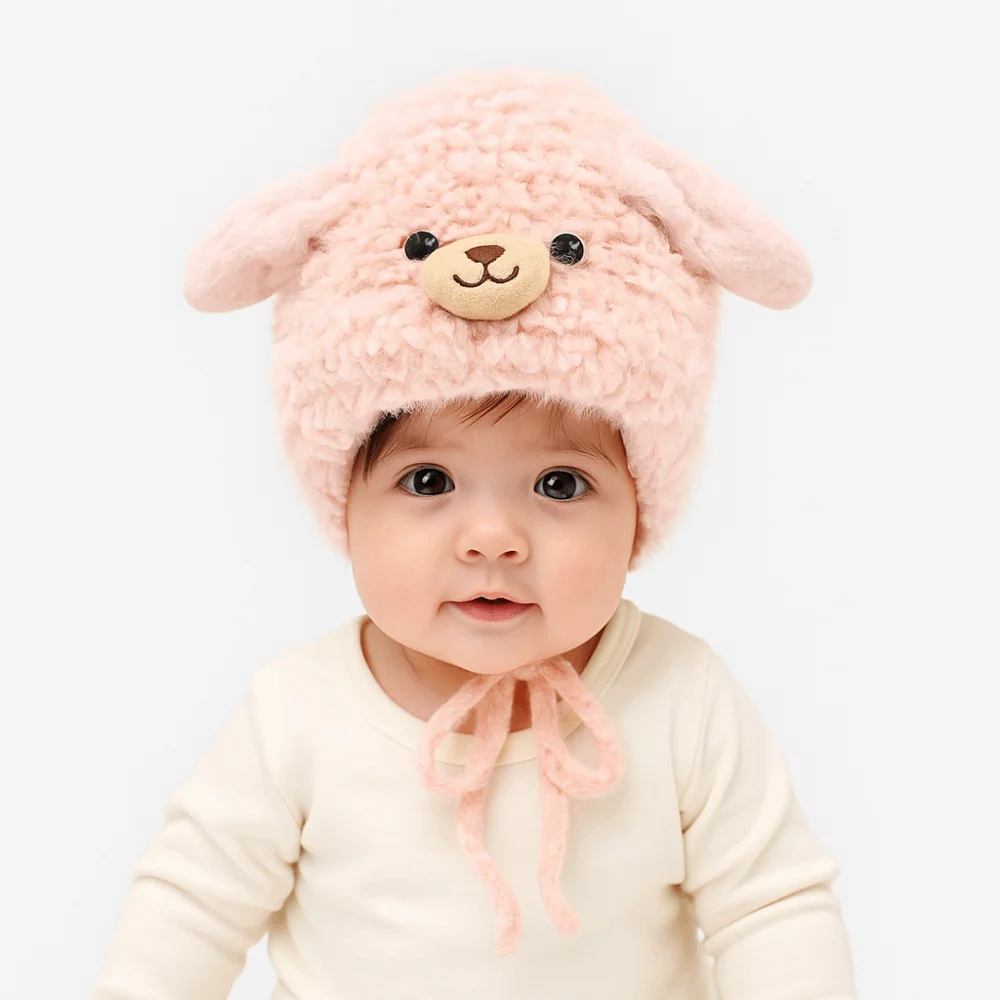 

Fashion Cute Cartoon Balaclava Hat Cold Proof Warm Pullover Hats Thickned Windproof Ear Protection Cap Winter