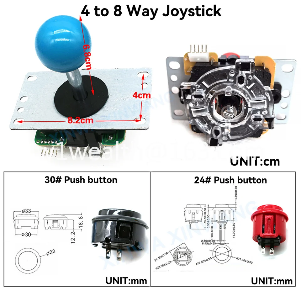 DIY arcade kit, three-way joystick buttons, USB controller, zero-latency board, raspberry skin computer