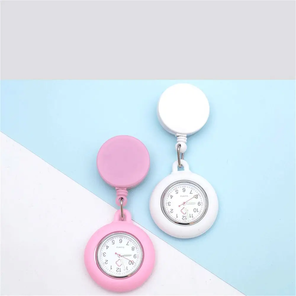 Gift Quartz Clock Clip-on Fob Watch Retractable Nurse Watch Pocket Watch Doctor  Hanging