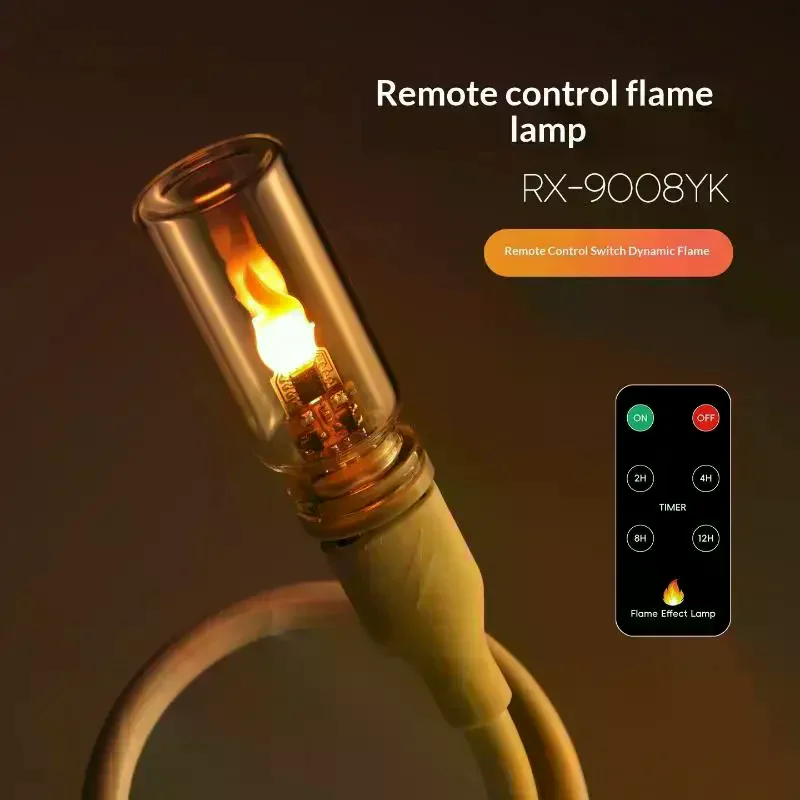 1Set Simulated Flame USB Flame Flickering LED Frosted Clear Glass Candle Night Light With Remote Control For Car Home Decor