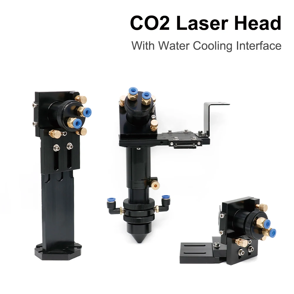 HAOJIAYI CO2 Laser Head Set with Water Cooling Interface Mirror Dia. 30 / Lens Dia. 25 FL 63.5&101.6 Integrative MountHolder