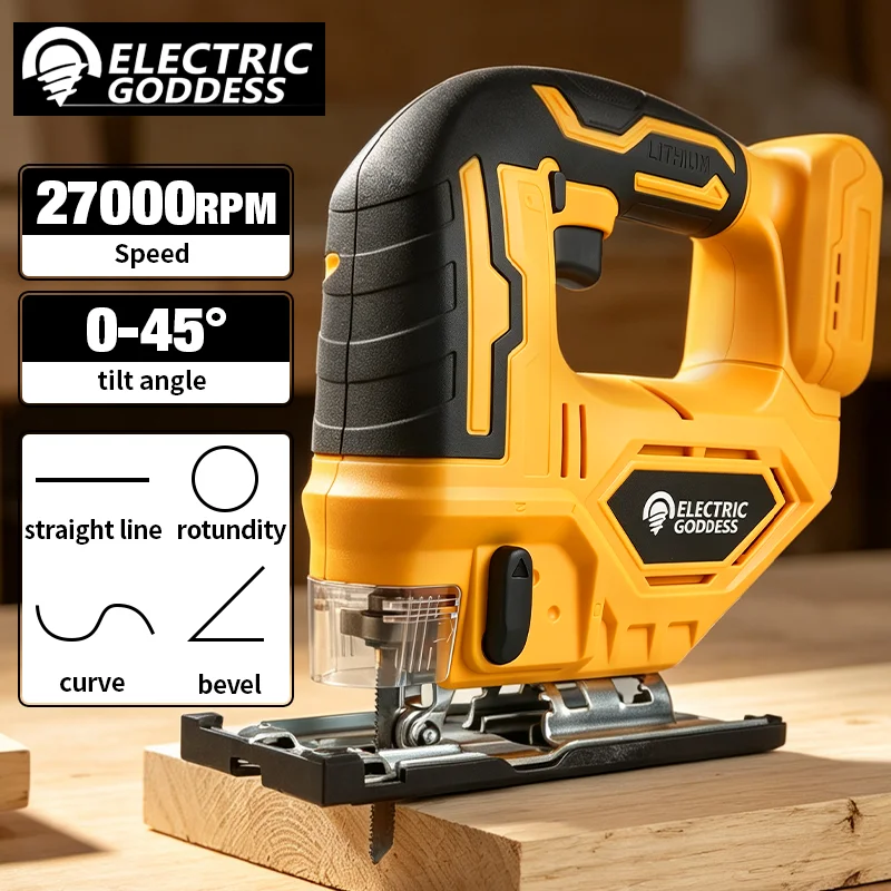Scie sauteuse électrique sans fil Electric Goddess 2700RPM, outil multifonction pour le travail du bois, compatible avec la batterie Dewalt 20V.