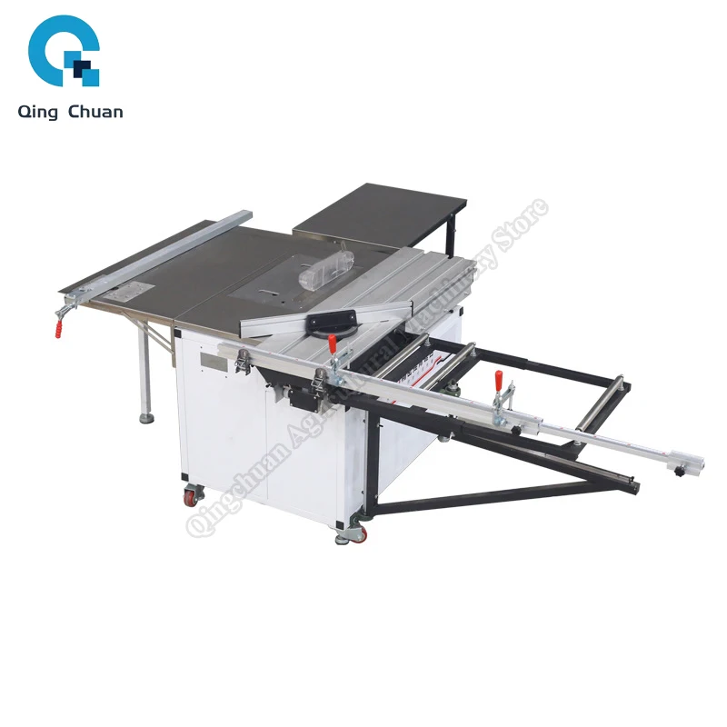 Sierra de mesa deslizante de precisión tipo caja, sierra de Panel sin polvo, banco de trabajo de carpintería, Sierra de mesa deslizante de precisión, juego de carpintería