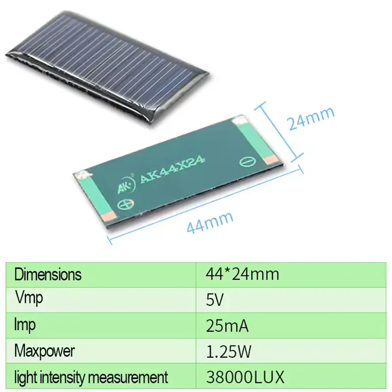 Solar panel Tropf leim platte 44x24 5v 30ma poly kristallines Silizium modul Außen ladegerät Gleichstrom motor