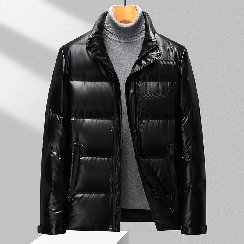 Men's Standing Collar Down Jacket Winter New Youth Business Casual Warmth and Fashion Jacket