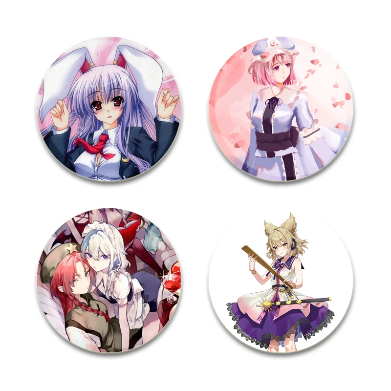 58mm Anime Touhou Project Brooch Pins Fashion Jewelry Accessories Cartoon Cosplay Badge for Clothes Backpack Decoration Gifts