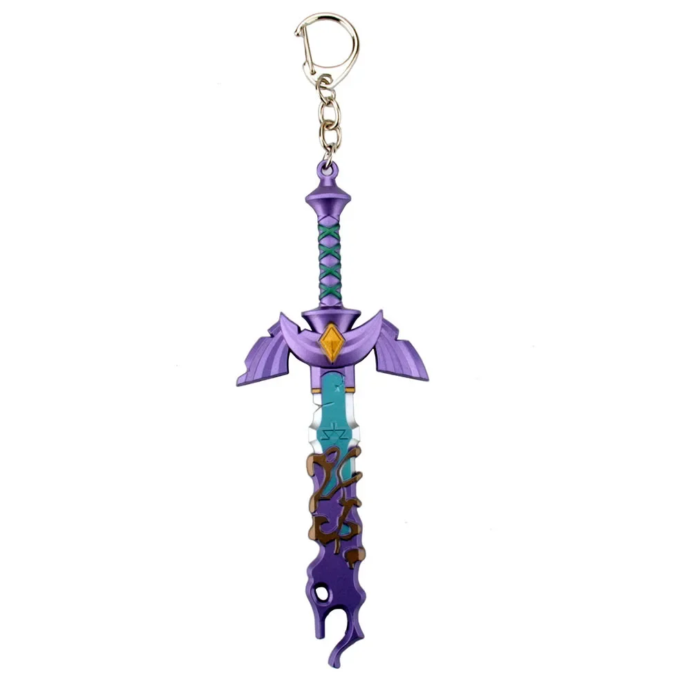 Game Zelda Link Master Sword Cosplay Necklace Keychain Unisex Alloy Pendant Keyrings Accessories Key Chains Jewelry Choker