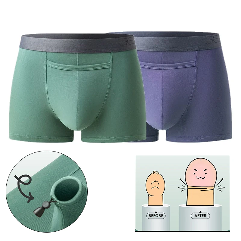 5th Man Fashion Front Open Hole Underwear Cock Foreskin Long Physcial Therapy Lingerie Enhancing Underpants Prolong Time Boxers