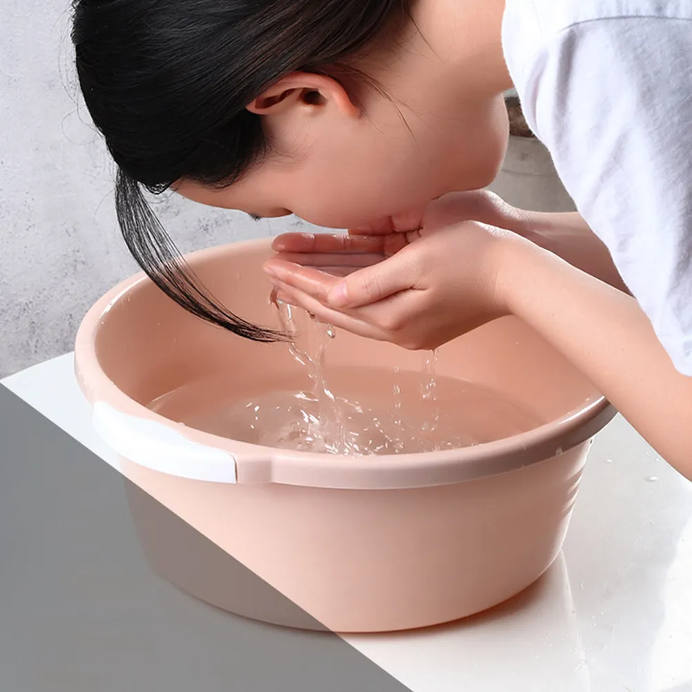 

Набор из 2 пластиковых тазов: легкие, прочные, нескользящие, для дома, ванной и кухни, классический дизайн, для замачивания, розовые