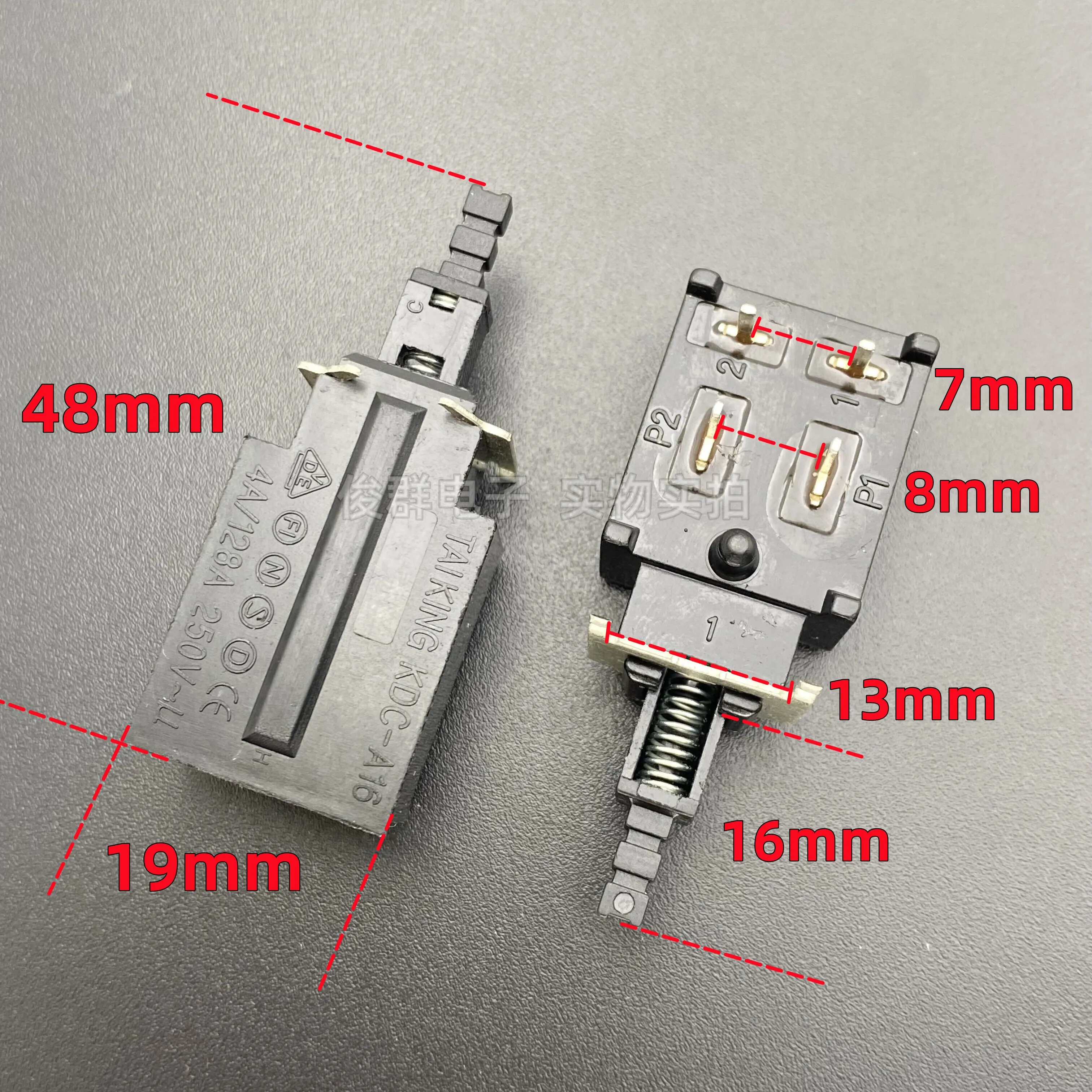 10pcs/ KDC-A16 self-locking switch 4-pin lock button TV lampblack start power button