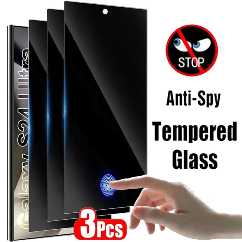 

3PCS Privacy Tempered Glass For Samsung Galaxy S25 S24 Ultra S24+ Anti Spy Screen Protector for Samsung S25 Plus S25 Ultra Glass