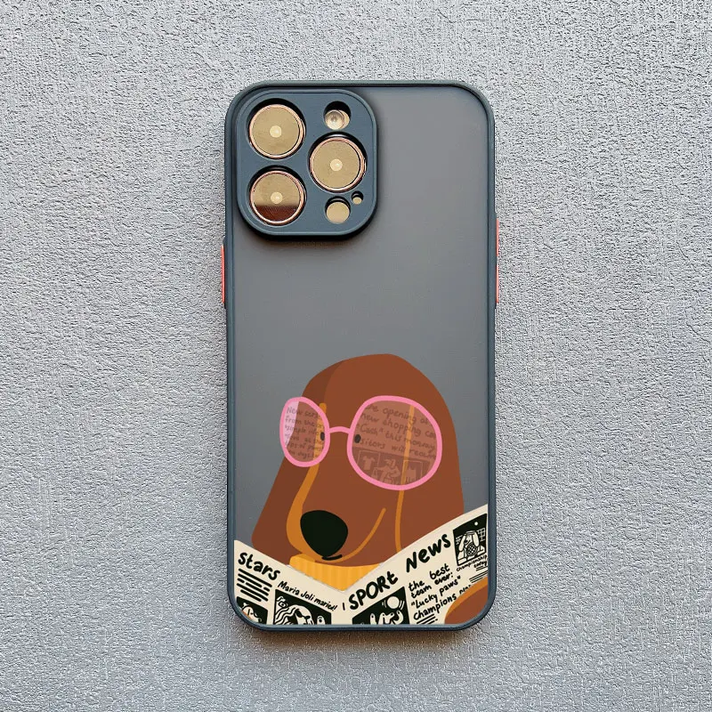 Niedliche Dackel-Bulldoggen-Handyhülle für iPhone 11 12 13 Mini Pro Max 14 15 Pro Max Plus 16 17 Pro Max Cover Cartoon-Hunde Fundas – Detail 2