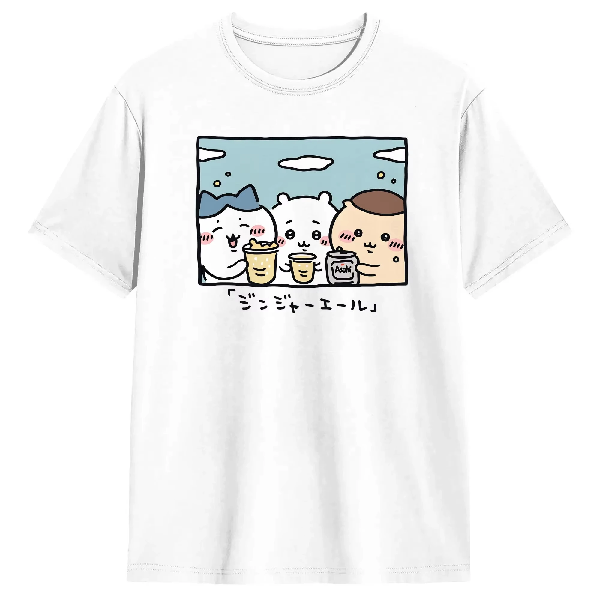 Chiikawa Cute Kawaii Anime Starry Tee Men's Women's Black Retro Cool Graphic Art Print Oversized Short Sleeve Streetwear Top