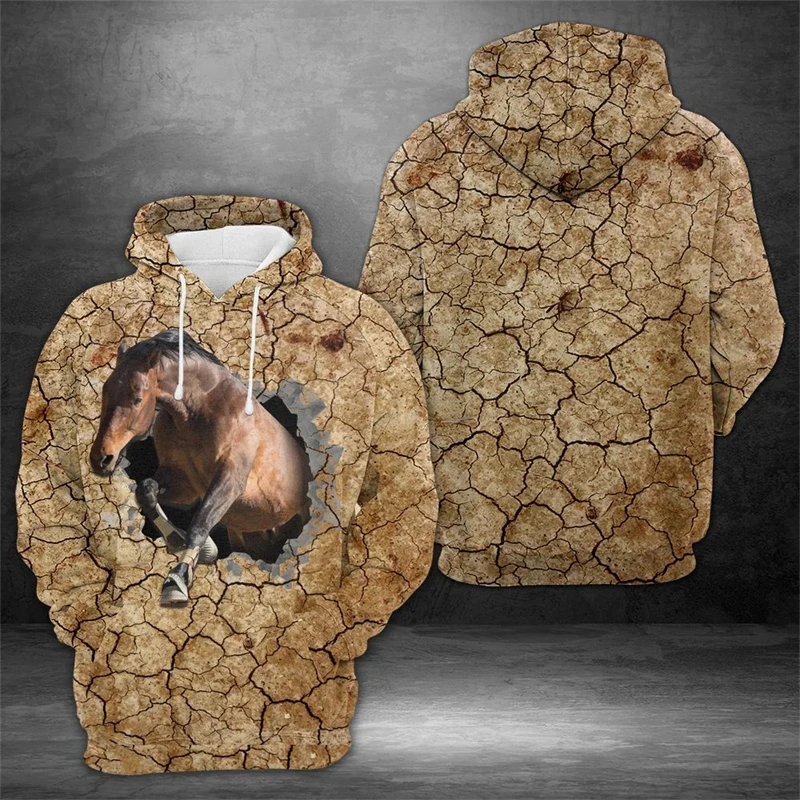 Fashion Cool Horse Cow Graphic 3D Printed Hoodies For Men Women Casual Autumn Pullover Long Sleeve Sweatshirt Kid Hoodie Clothes