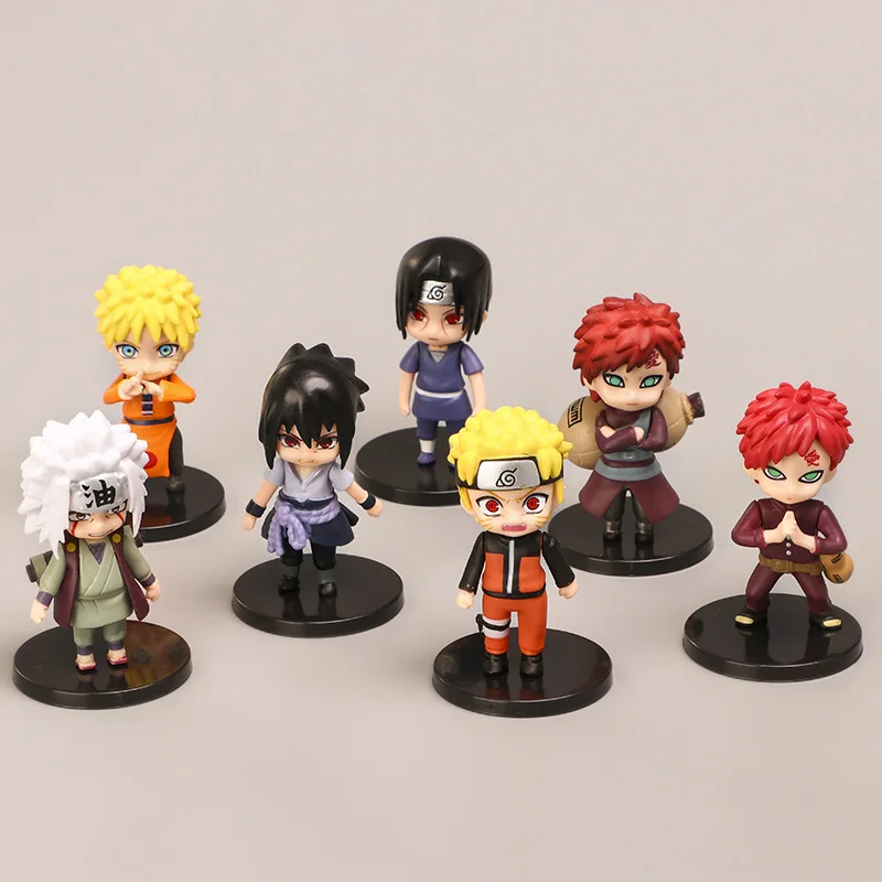 NarAAShippuden Anime Q Version PVC Figurines Jouets pour Enfants, HinMiSasuke, Itachi, Kakashi, Gaara, Poupées Cadeau, 12Pcs, Ensemble