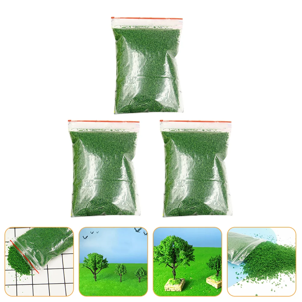 3 Bags Fake Lawn Material Tree Scene Layout Decor Scatter Moss Grass Artificial Phone Case Mini Powder Sponge Small Plants